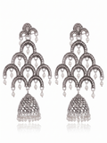 AVINA SILVER PLATED OXIDISED JHUMKA