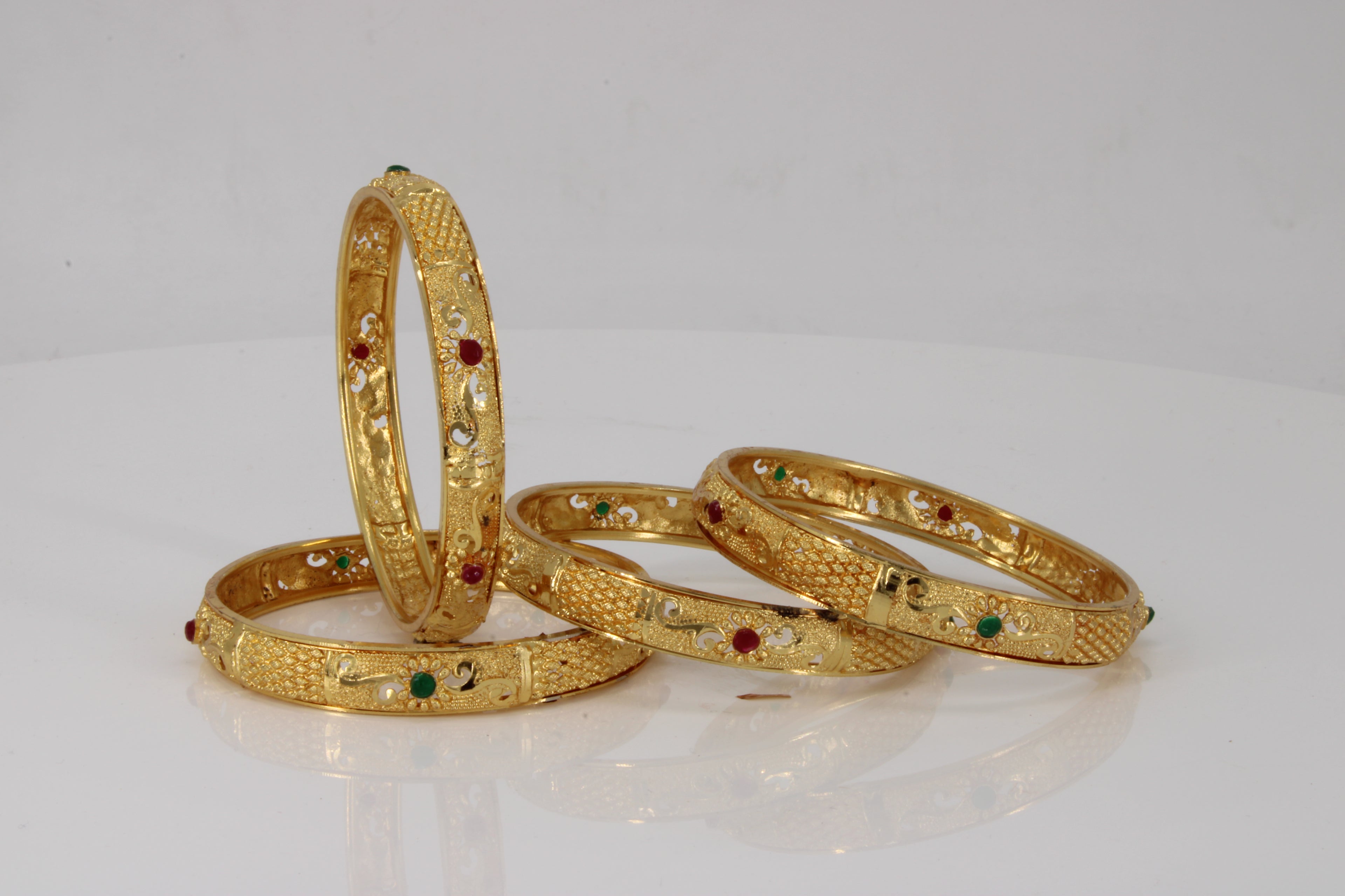 Leafy floral designer bangle