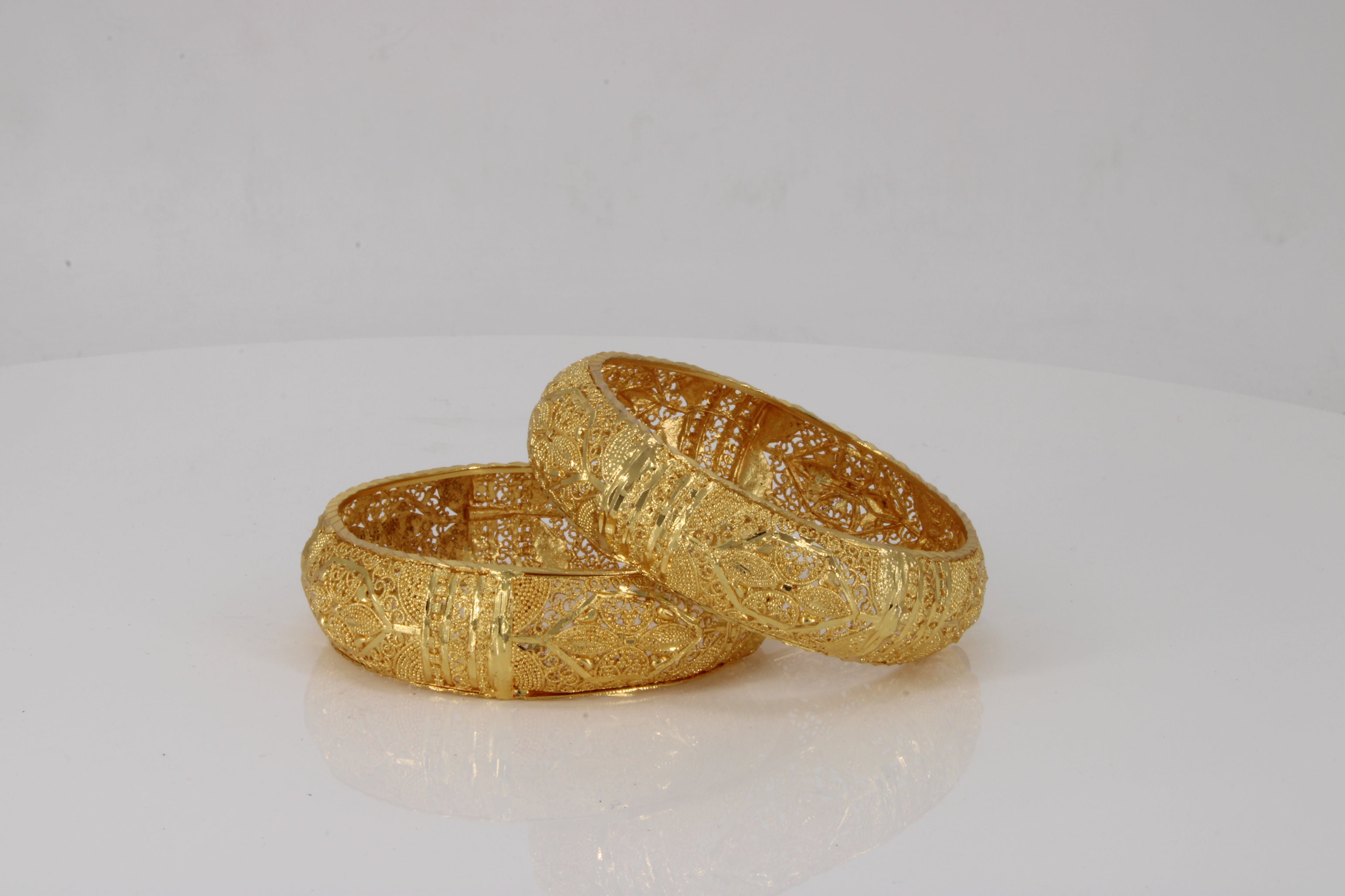 Elegant Enamel Meenakari Real Gold Tone Kada Bangles