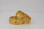 Elegant Flower Design Broad Bangle One Gram Gold Kada Bangle
