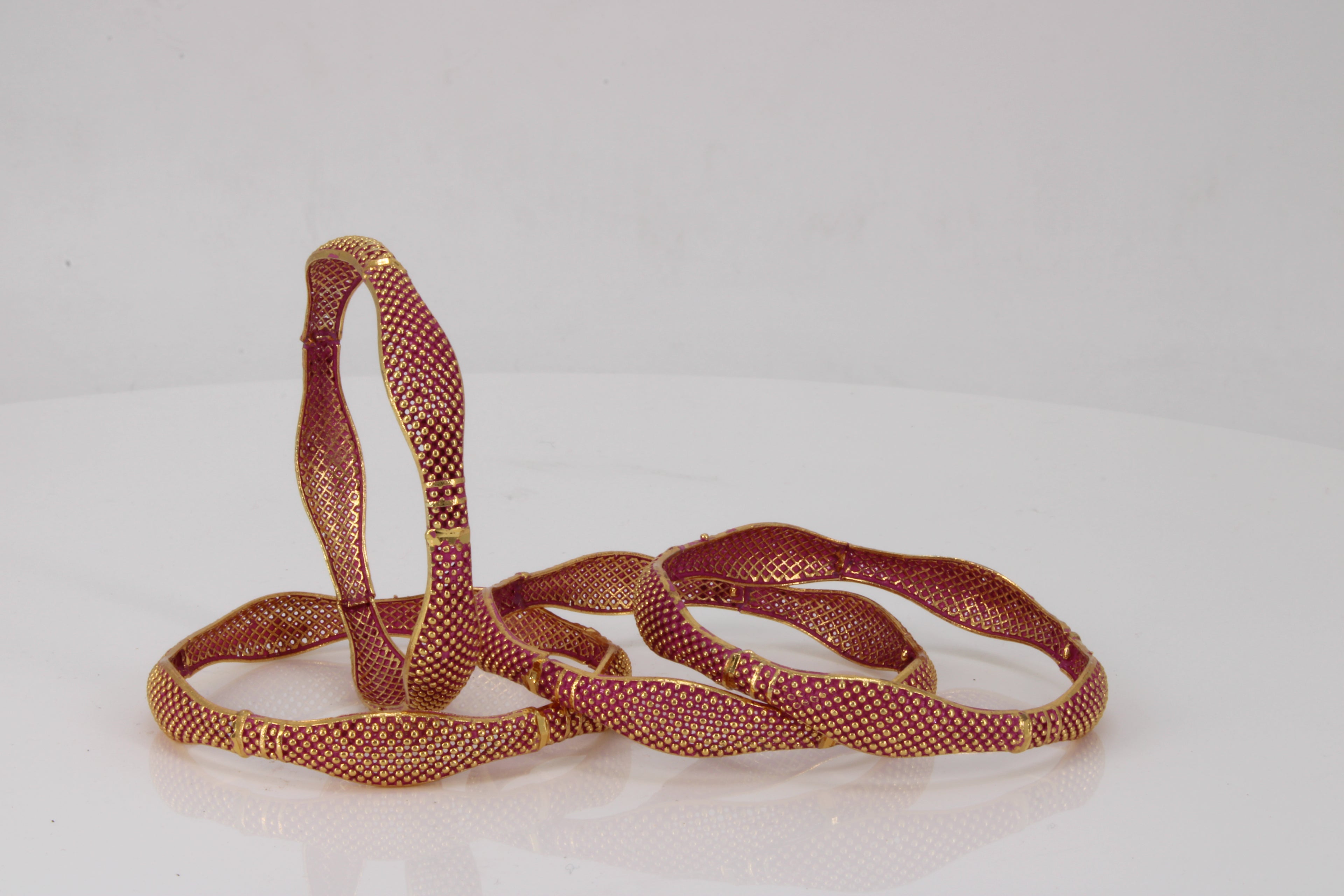 Crimson Curvature Bangles