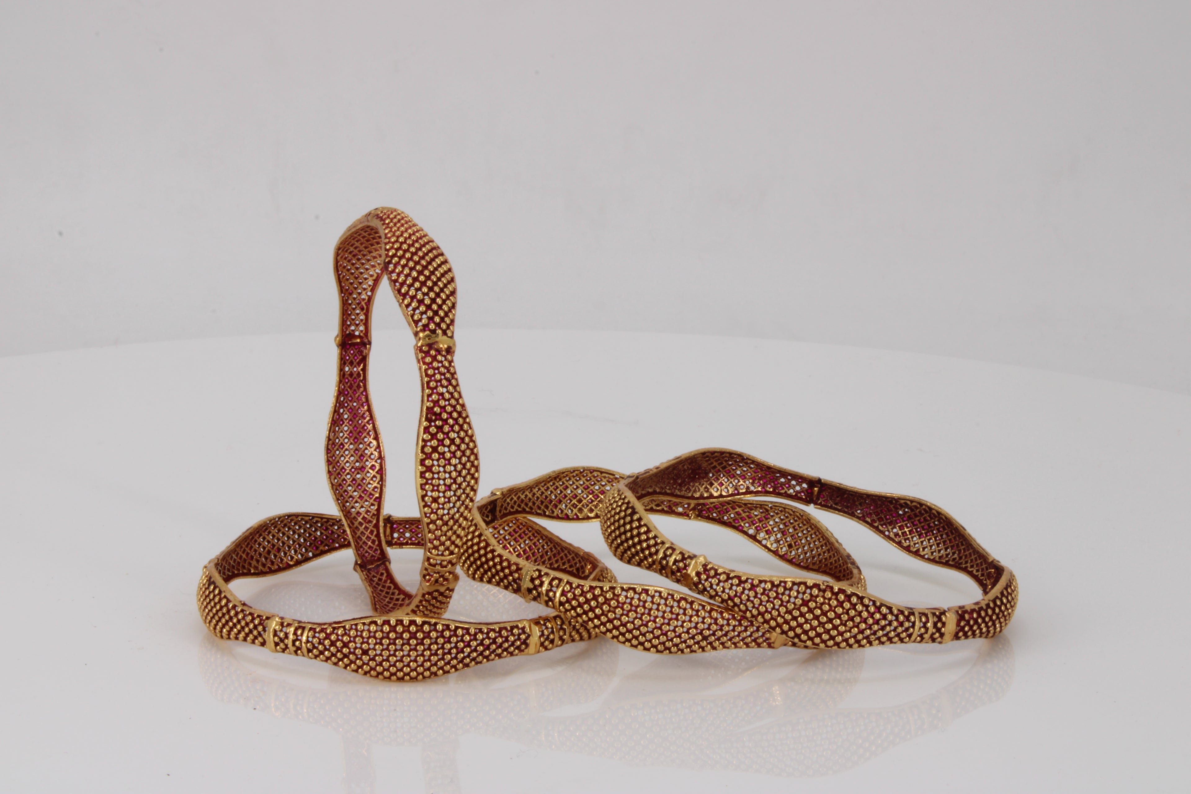 Crimson Curvature Bangles