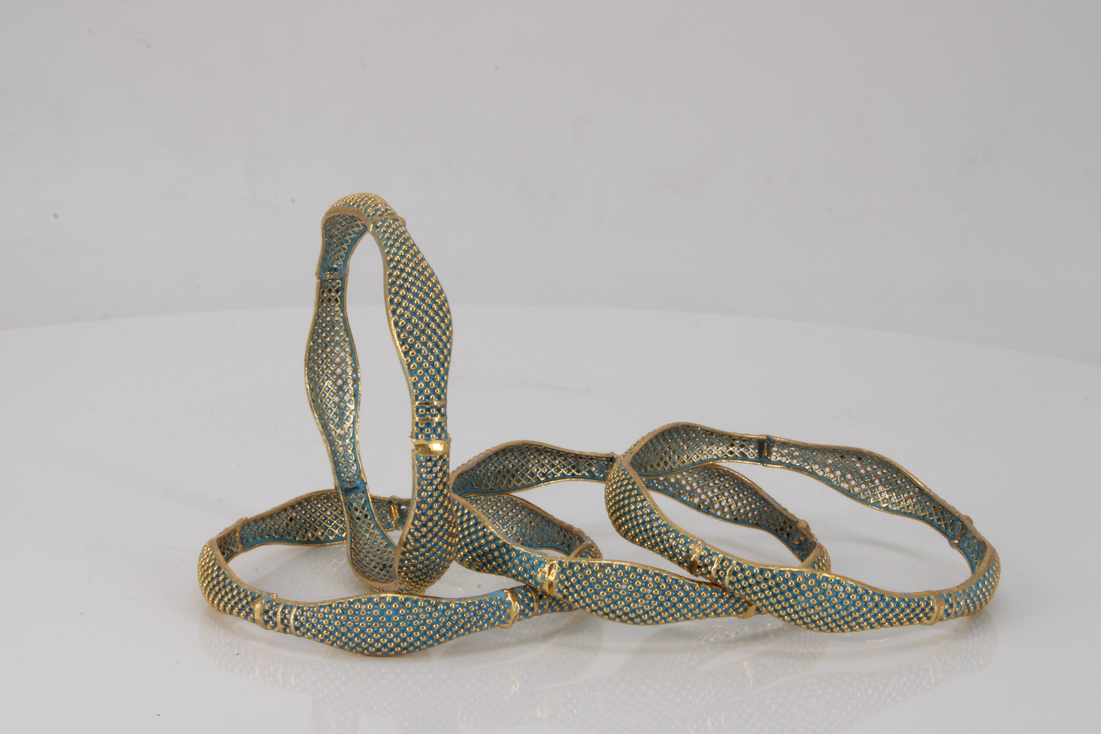 Twisted Teal Treasure Bangles: