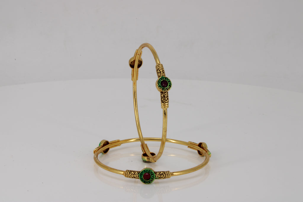 "Minimalist Gold Bangles