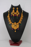 Bridal Kemp Lakshmi Peacock Necklace Set