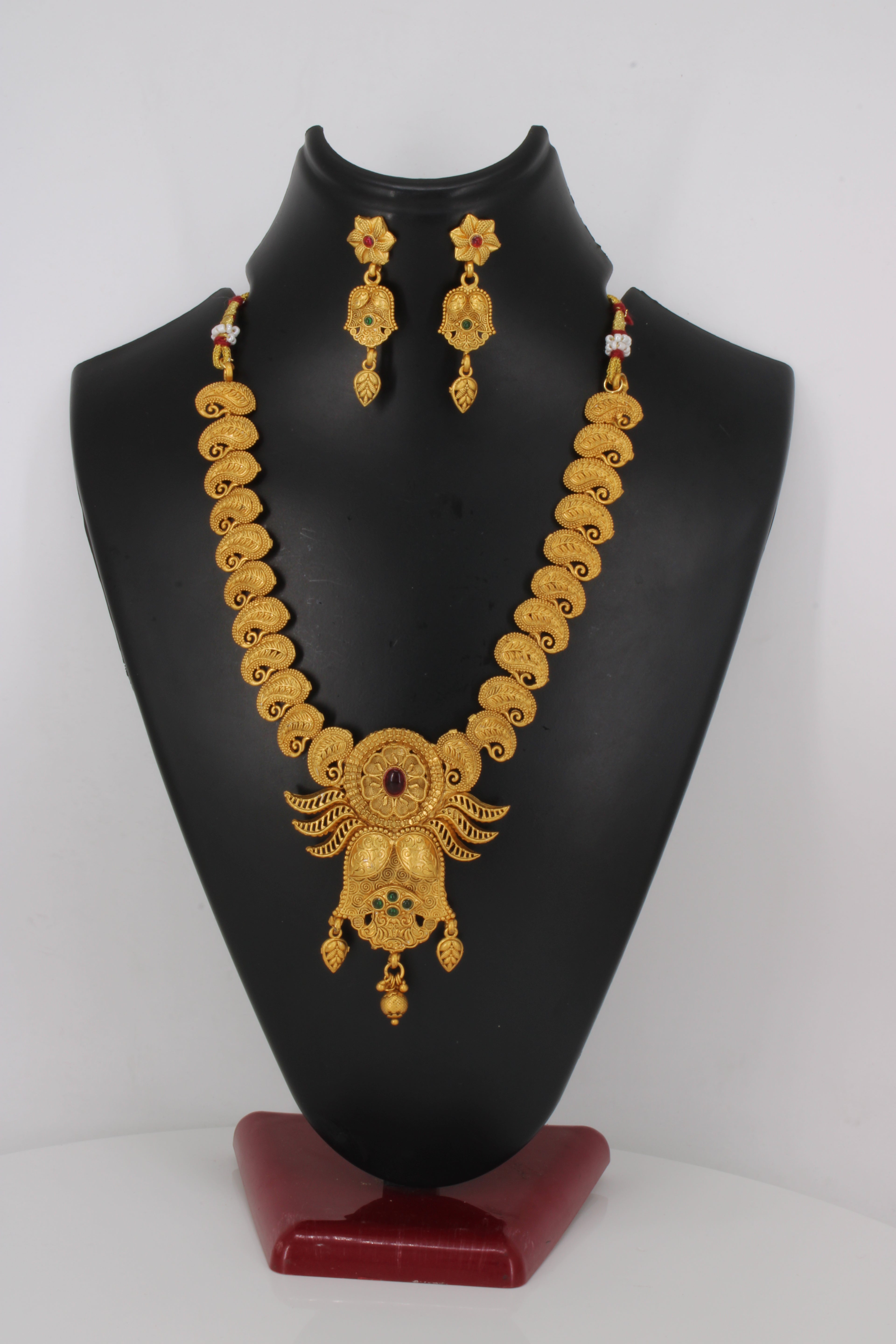 Traditional Gold-Plated Long Necklace Set