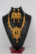 Gold Plated Pota and Beads Temple Necklace Set