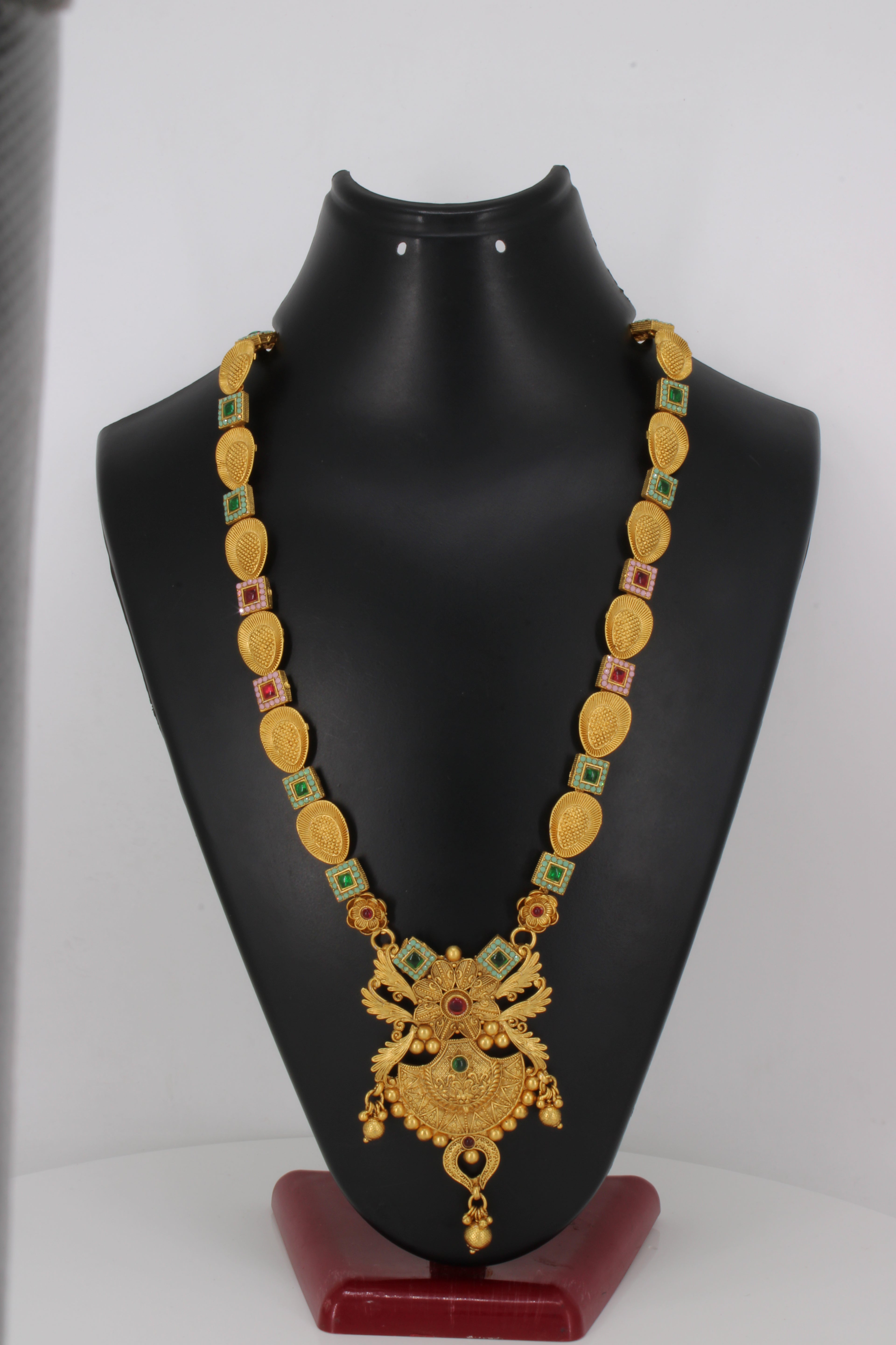 Goddess Lakshmi Long Gold Haram