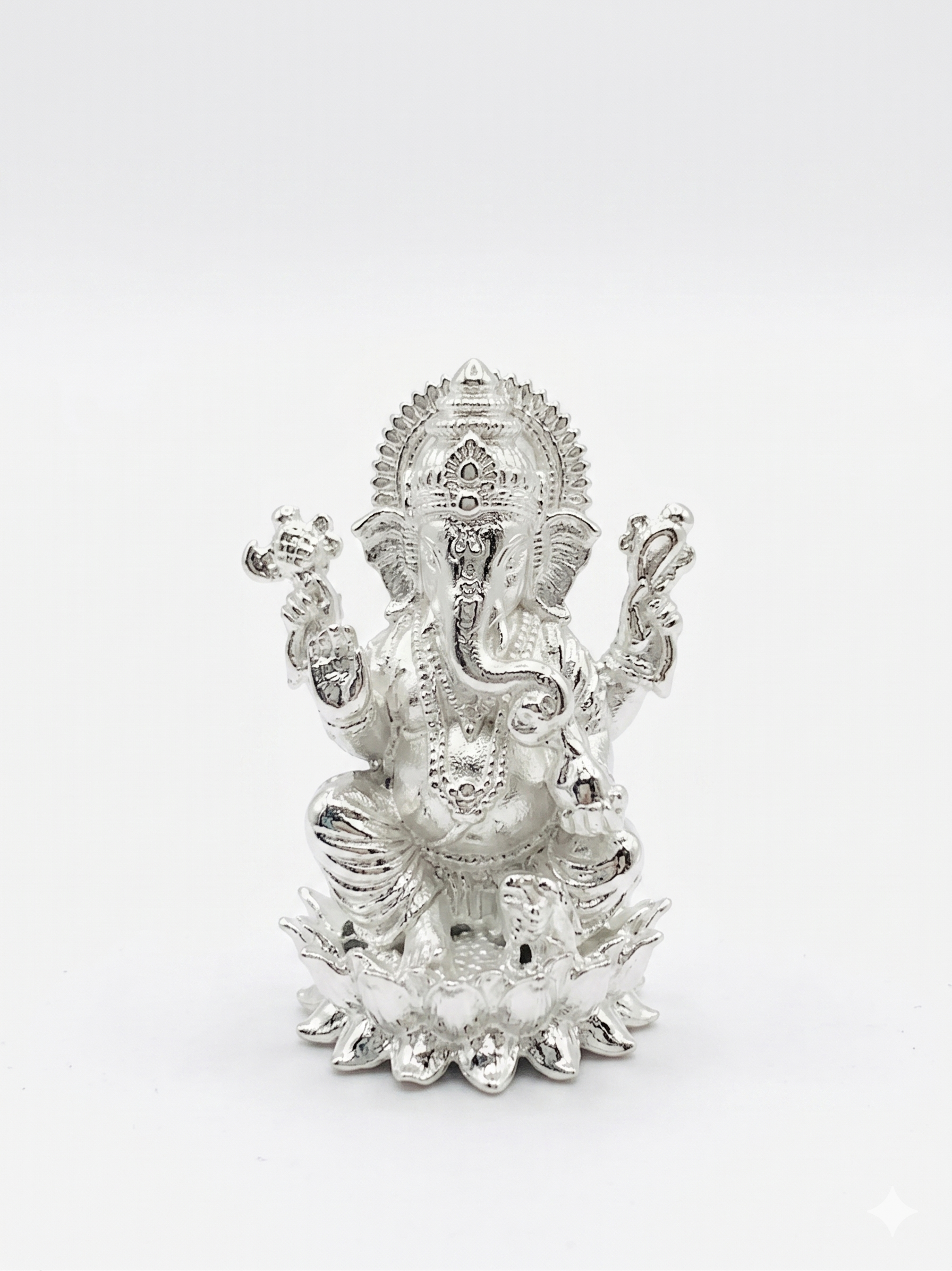 LORD GANESH SILVER PLATED MURTI IDOL
