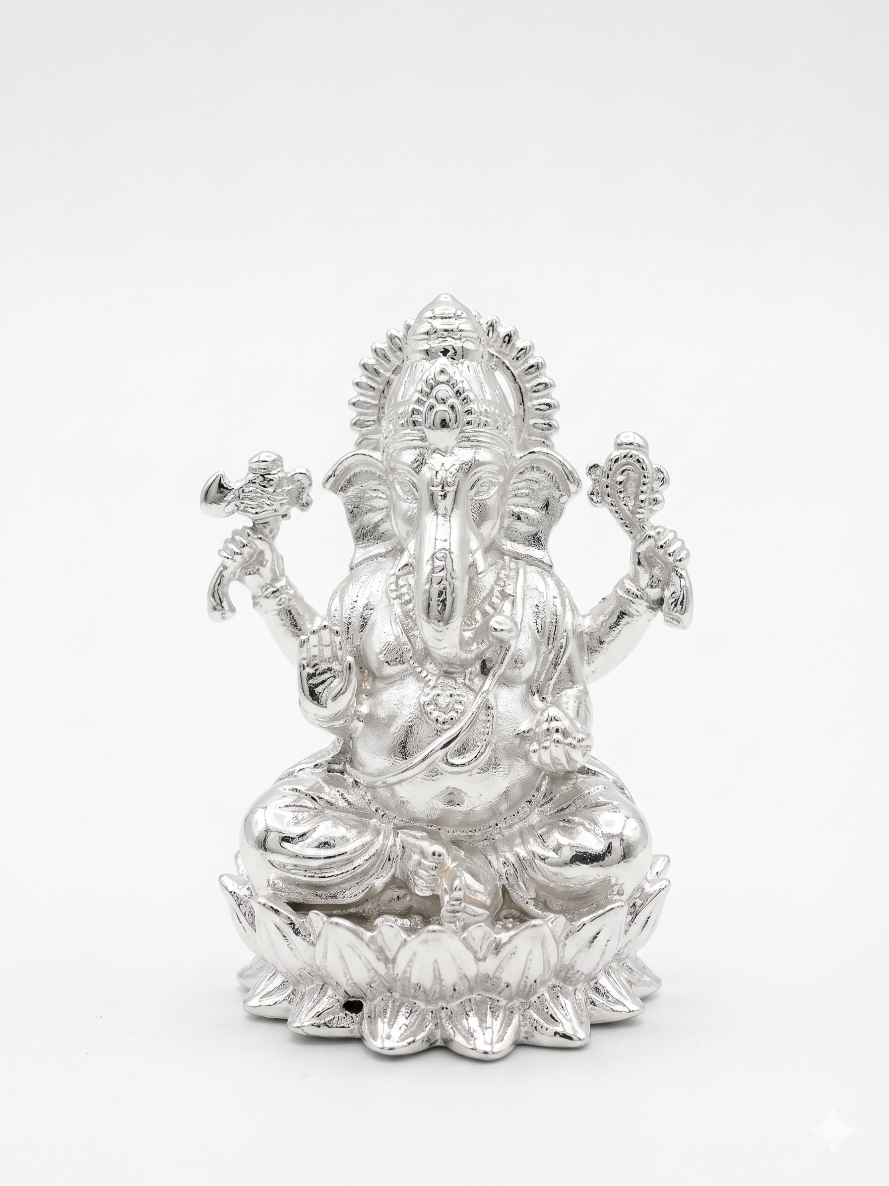 SILVER PLATED GANESH IDOL MURTI