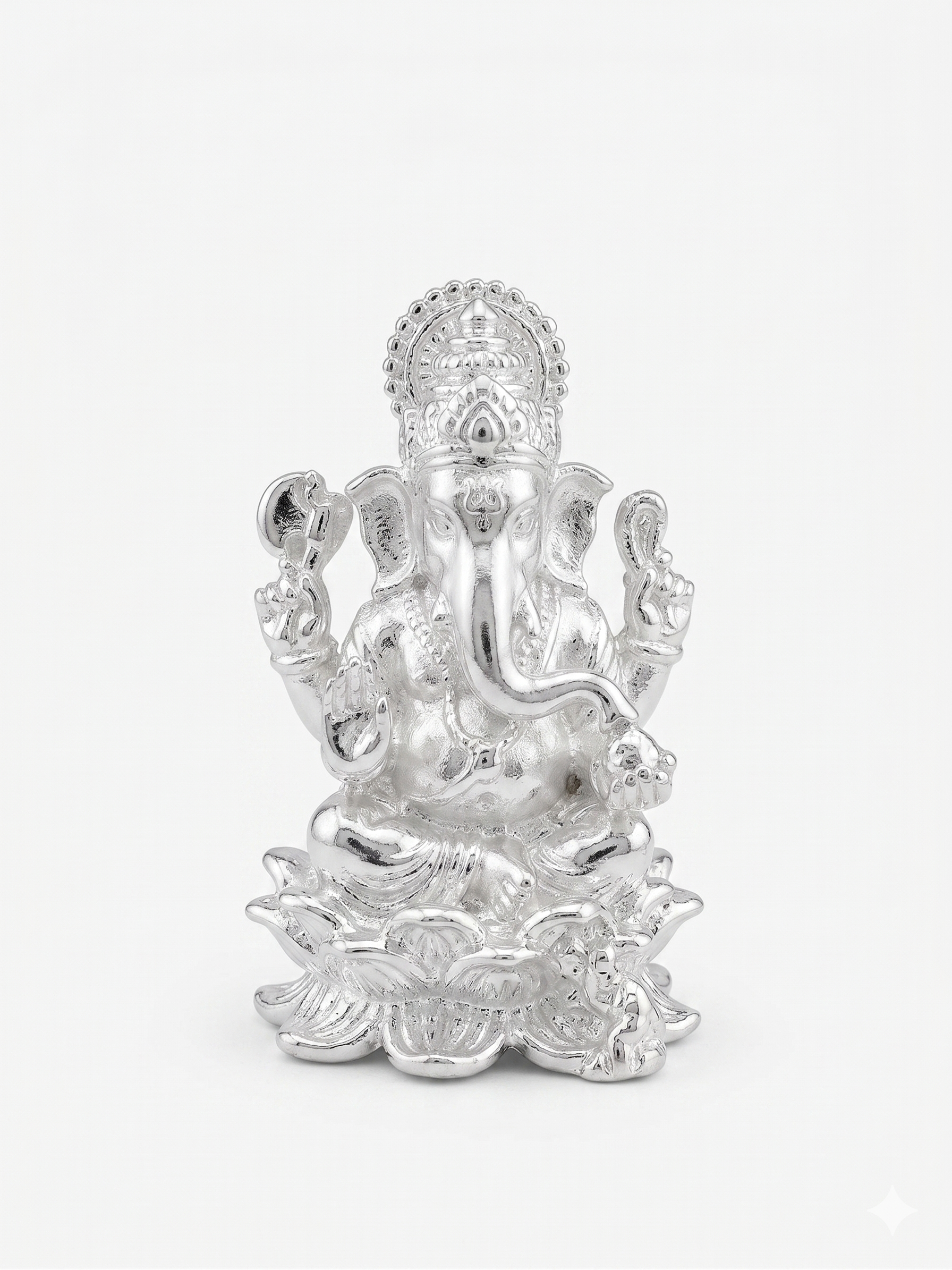 GANESH IDOL MURTI SILVER PLATED