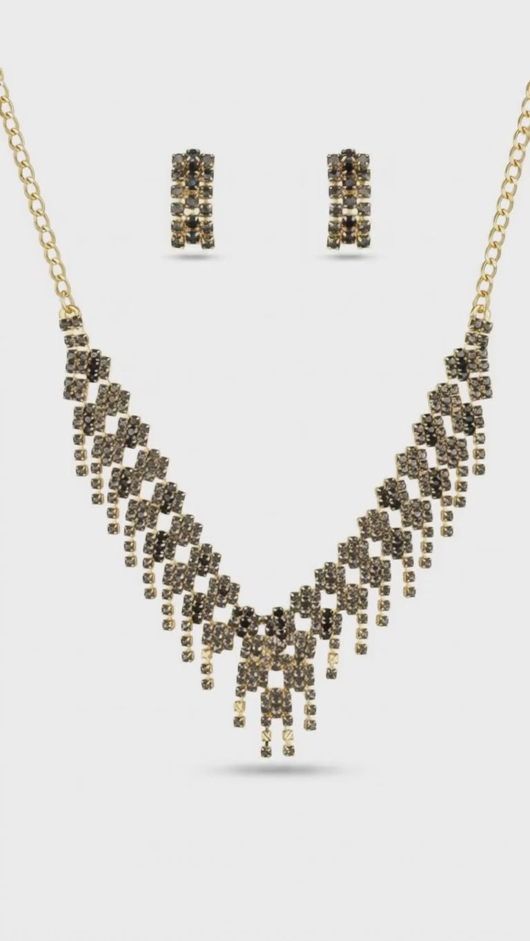 ROXY AMERICAN DIAMOND NECKLACE GOLD PLATED